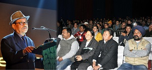 The Governor of Arunachal Pradesh, Shri JP Rajkhowa delivering speeches on the occasion of Northeast Film festival at Indira Gandhi Park, Itanagar on 17th  February 2016.